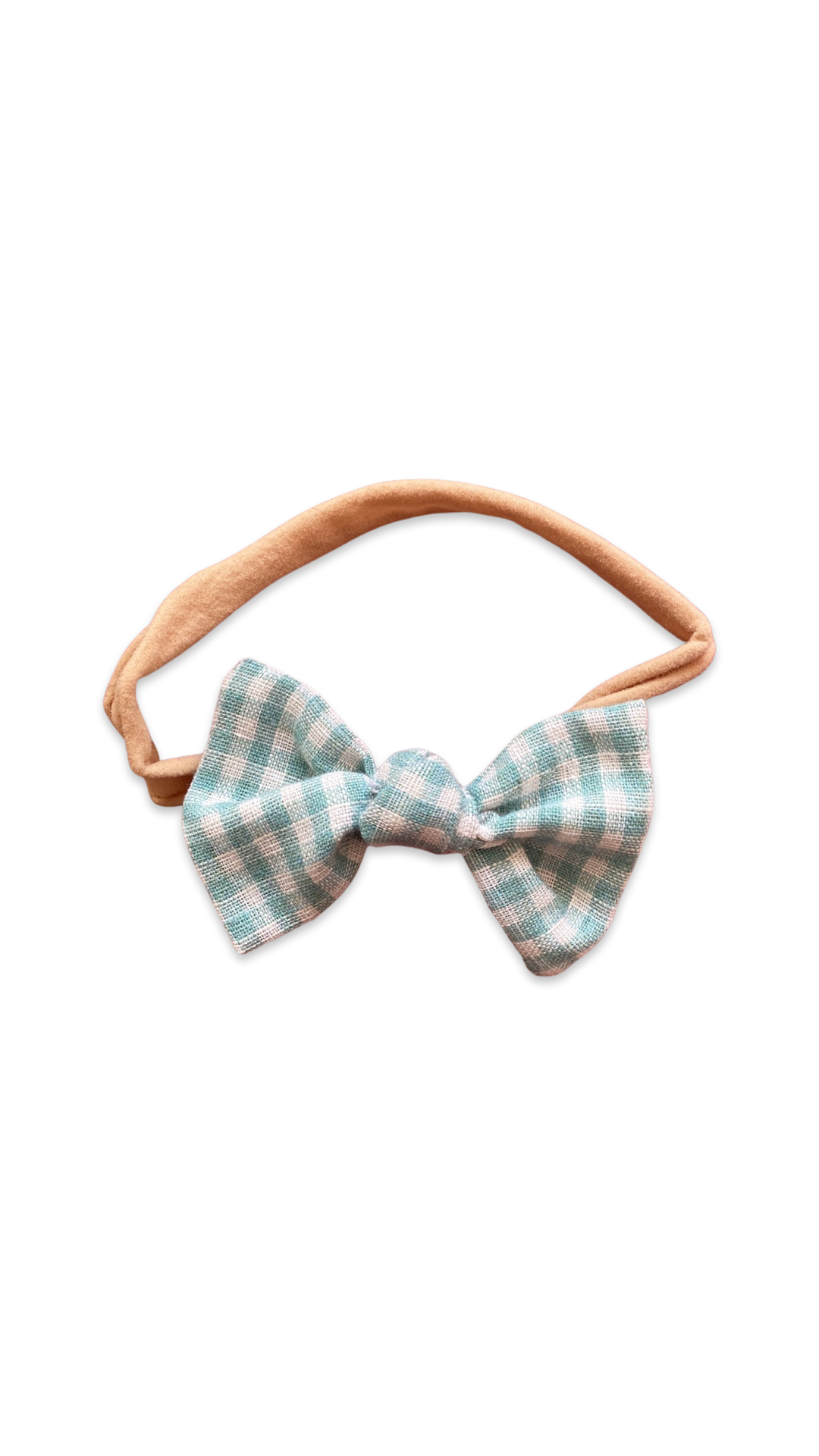 Head Bow - Mint Green Gingham