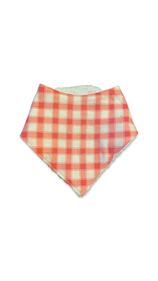 Pink Gingham bandana bib