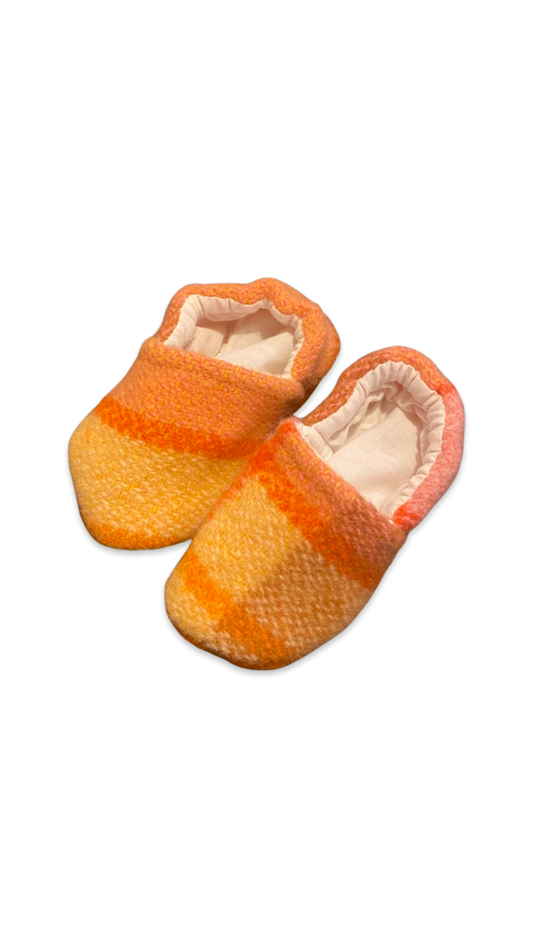 Woollen Booties - Orange and Yellow