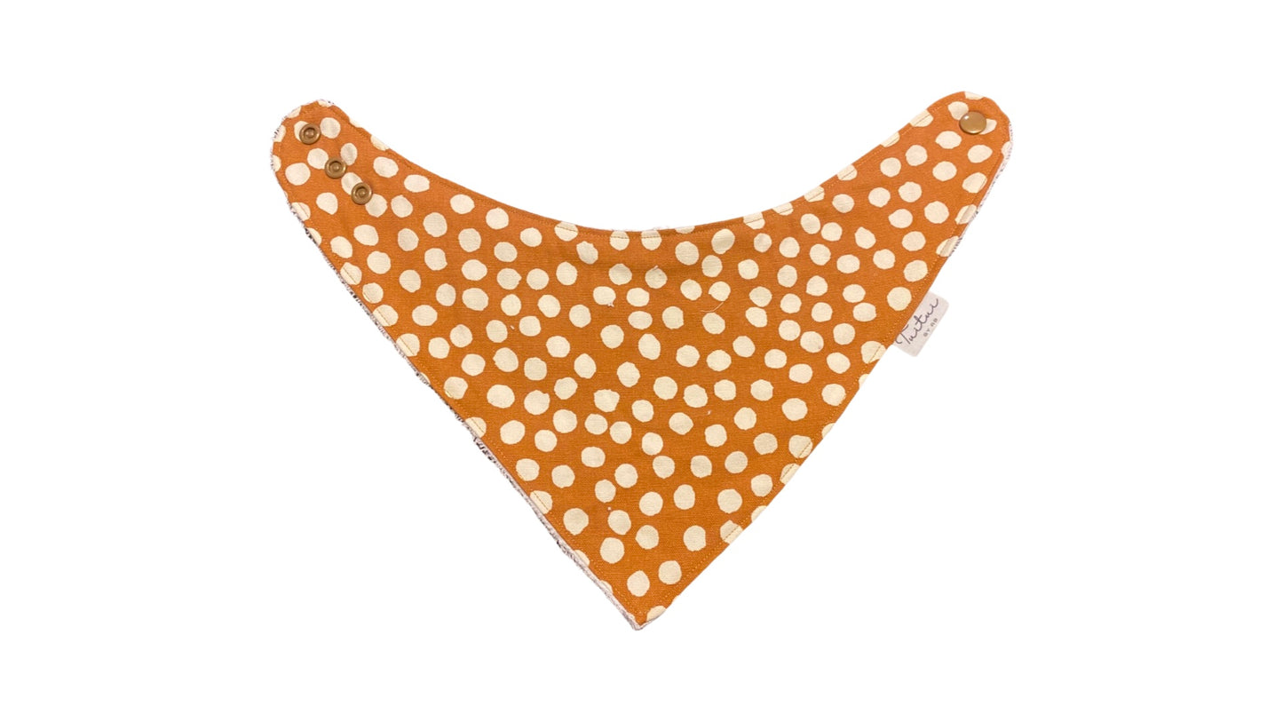 Mustard polka dots bandana bib