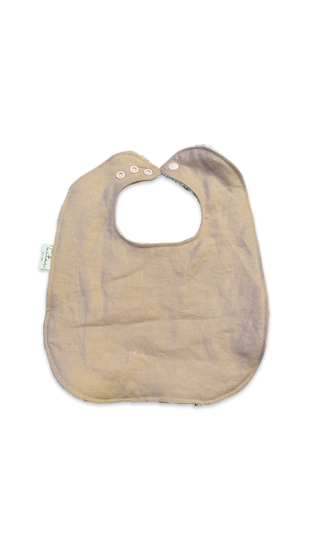 Pink linen feeder bib