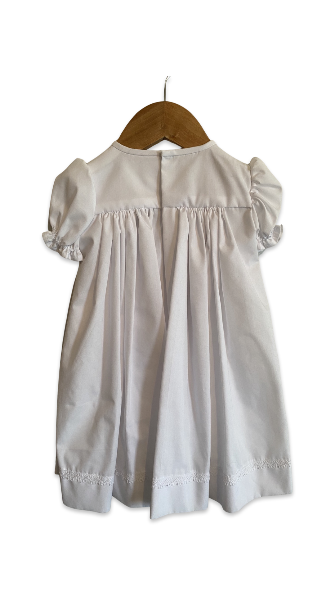 White hand smocked dress - size 6 months