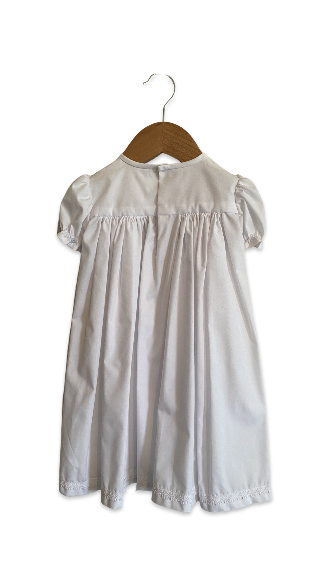 White hand smocked dress - size 6 months