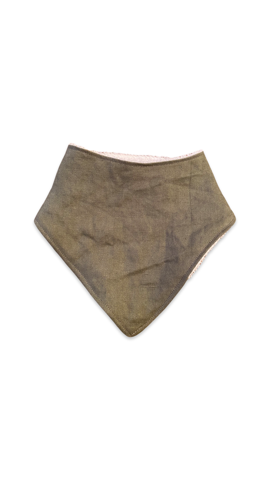 Green linen bandana bib