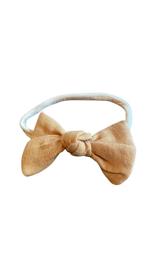 Head Bow - mustard linen