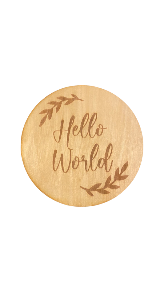 Announcement disc hello world