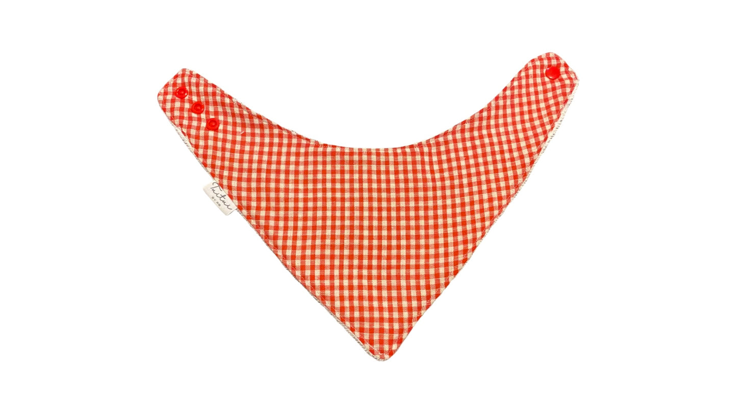 Red gingham bandana bib