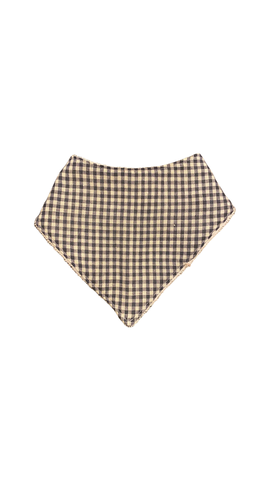 Navy gingham bandana bib