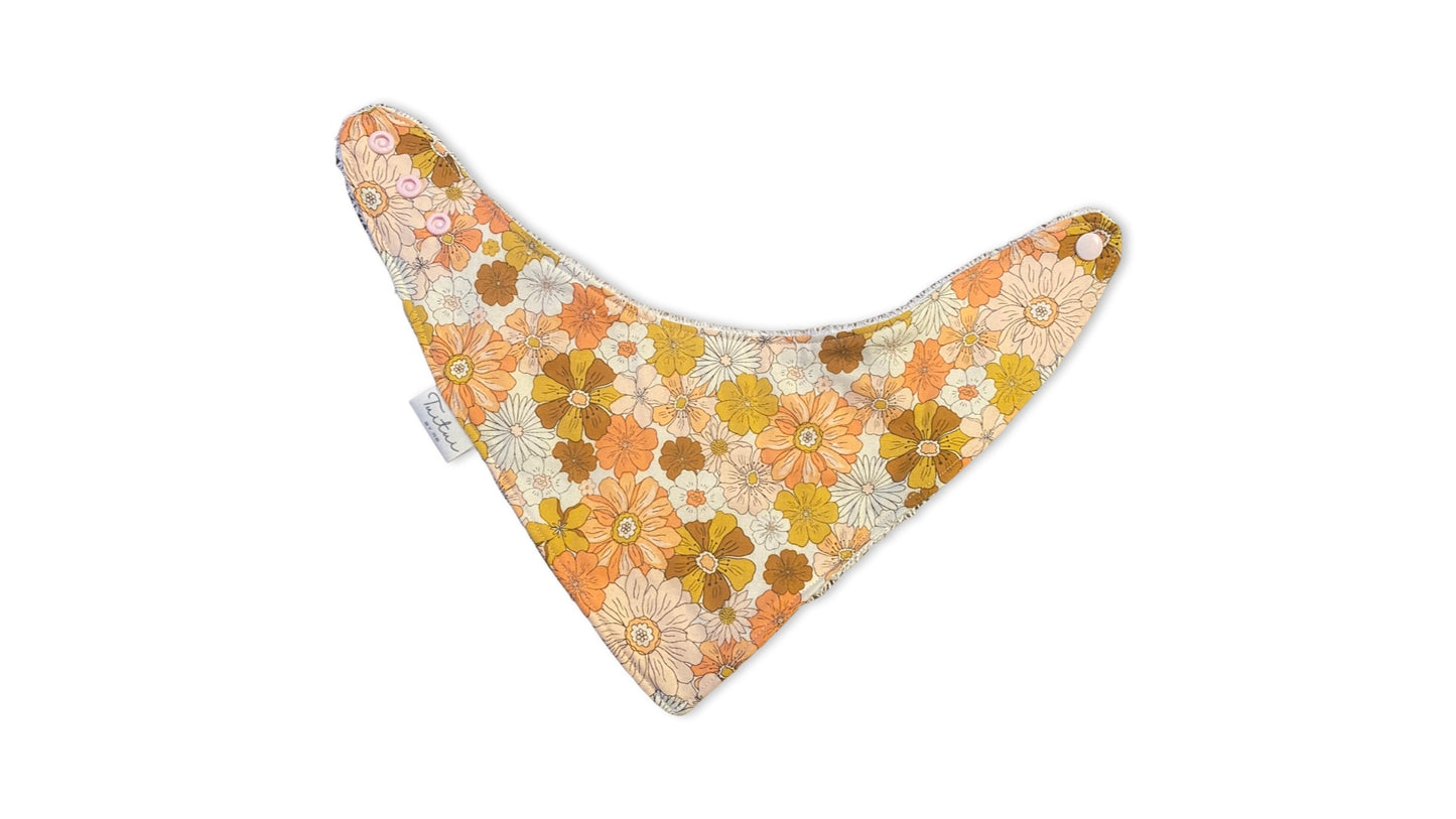 Flower power bandana bib