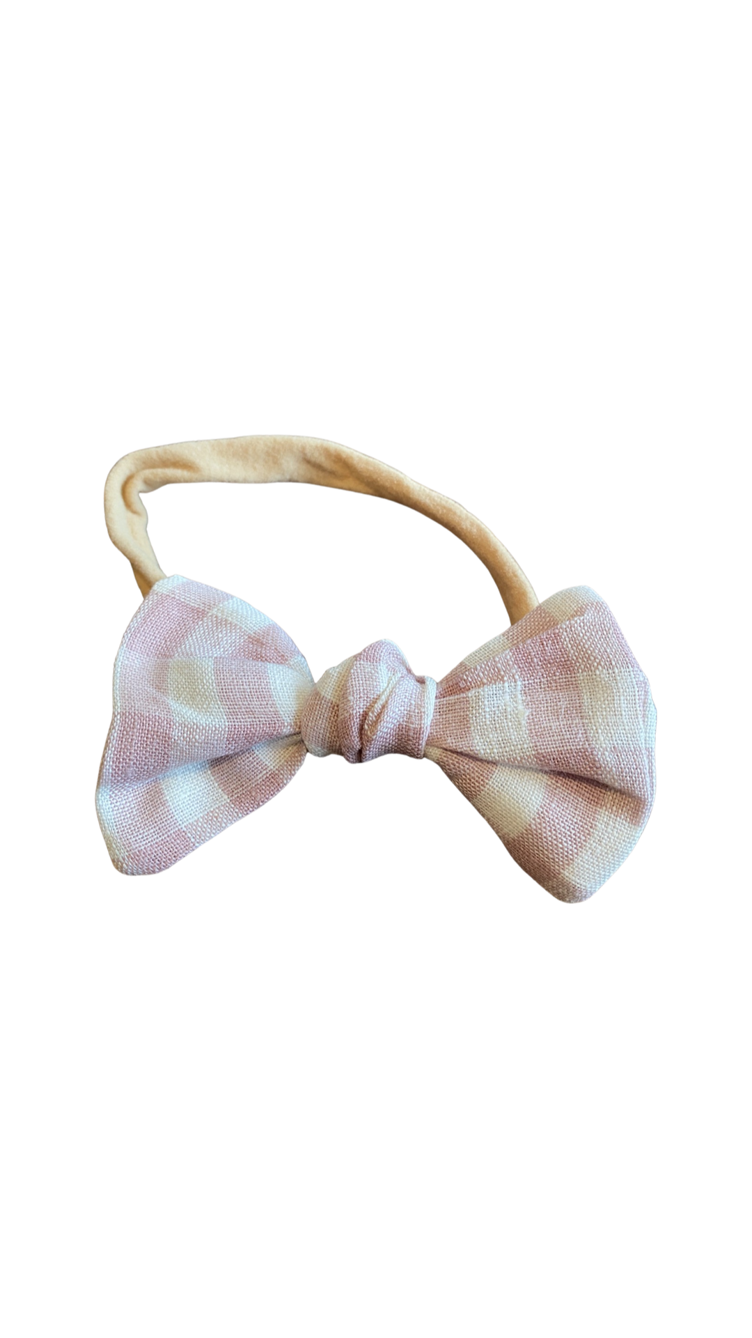 Head Bow - pink gingham