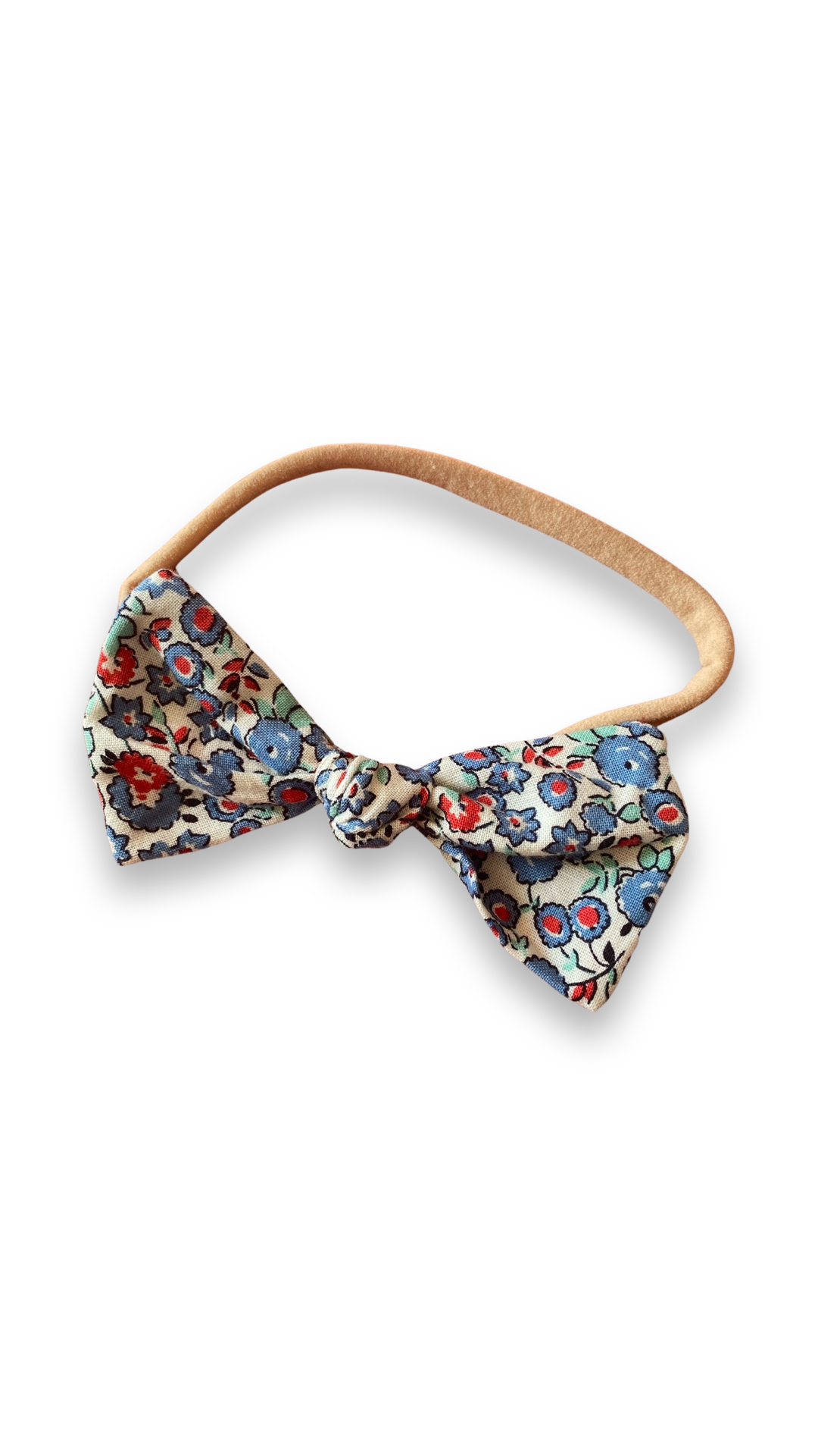 Head Bow - Blue & Red Floral