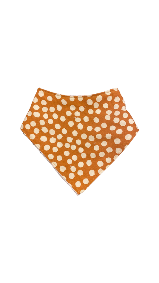 Mustard polka dots bandana bib