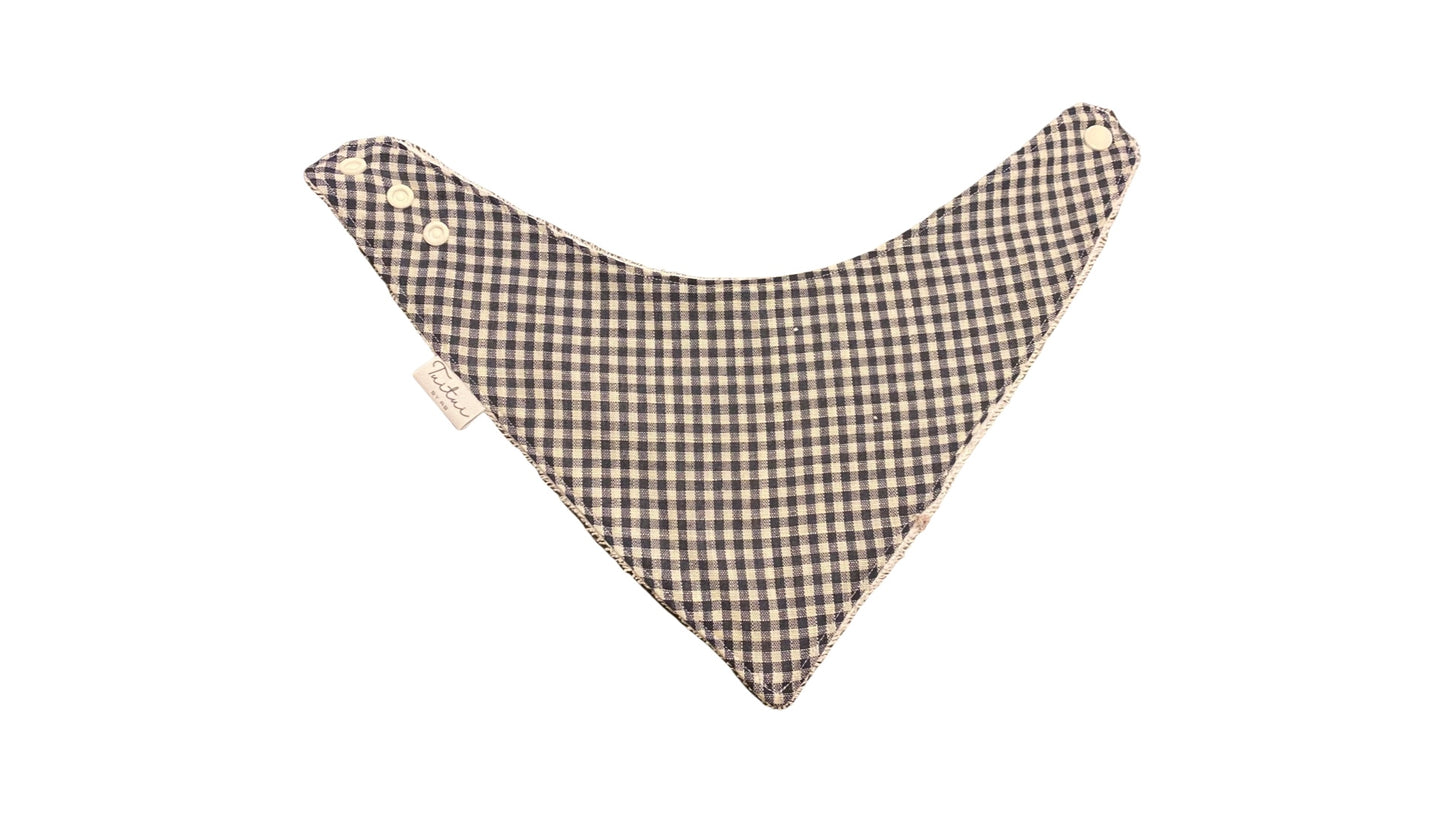 Navy gingham bandana bib