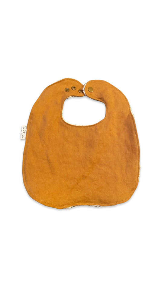 Mustard linen feeder bib