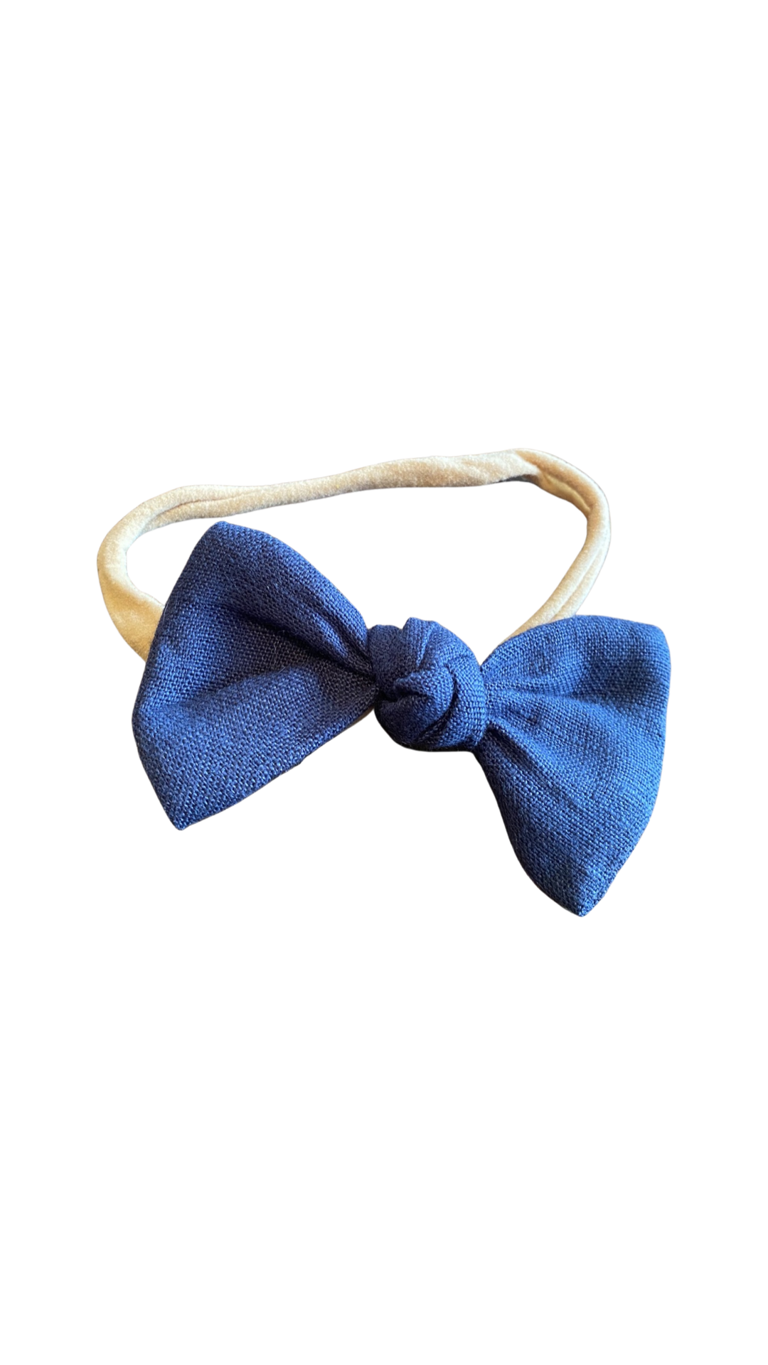 Head Bow - navy linen