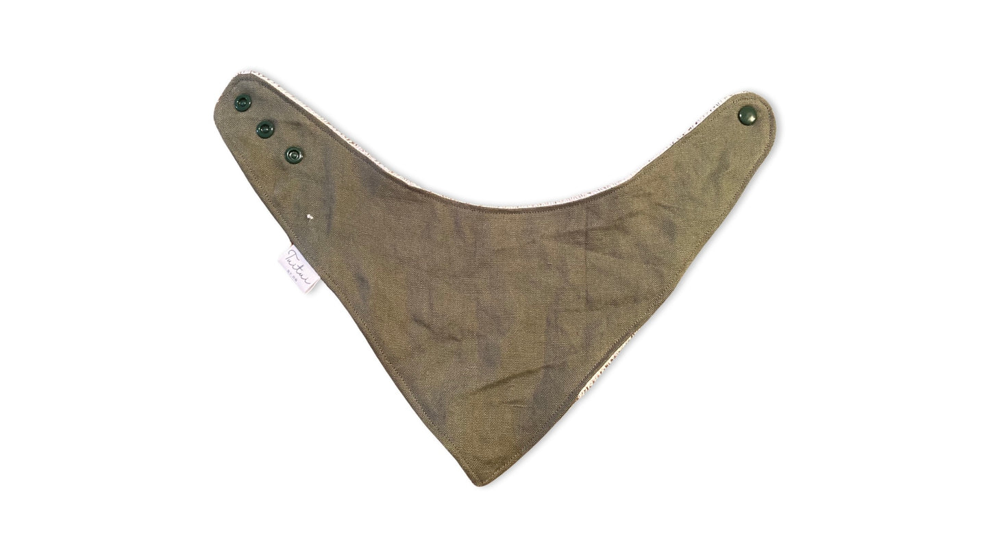 Green linen bandana bib