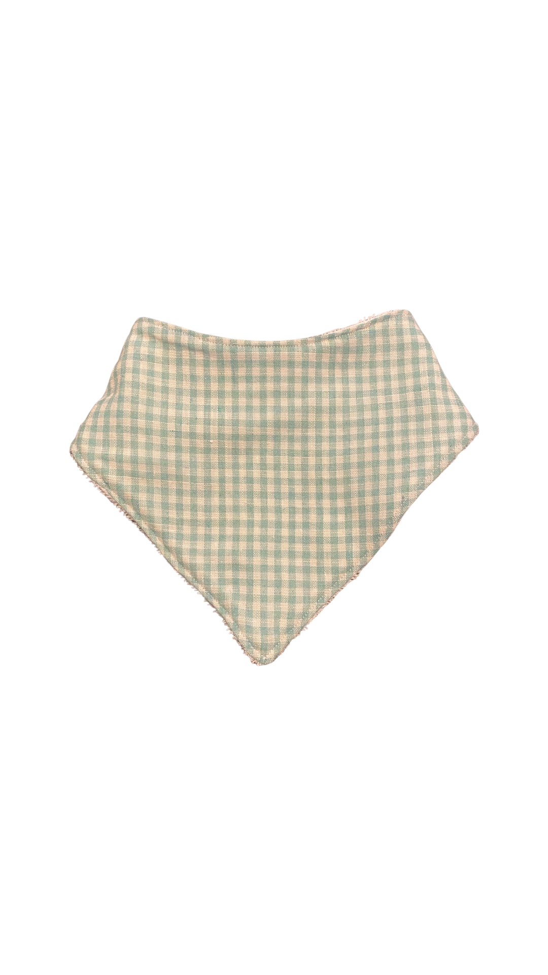 Mint gingham bandana bib