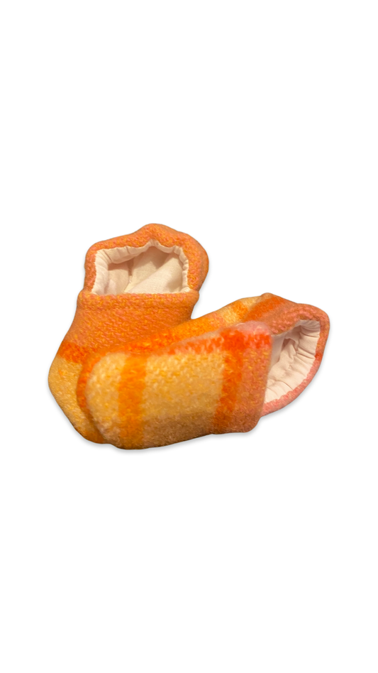 Woollen Booties - Orange and Yellow