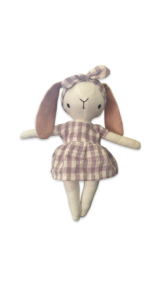 Linen Rabbit lilac purple gingham Dress