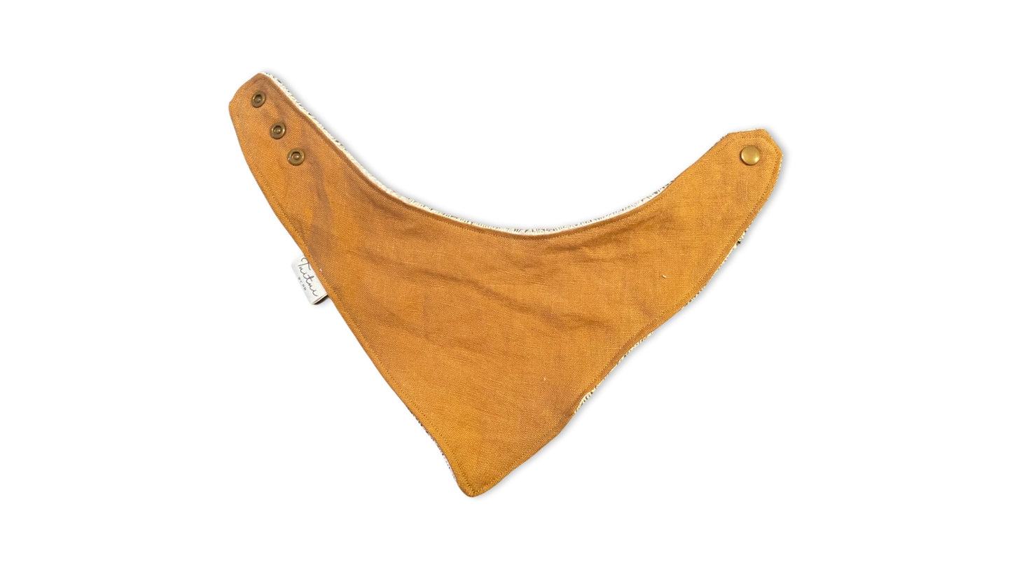 Mustard linen bandana bib