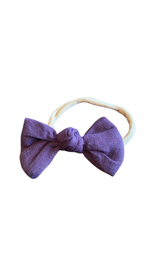 Head Bow - purple linen