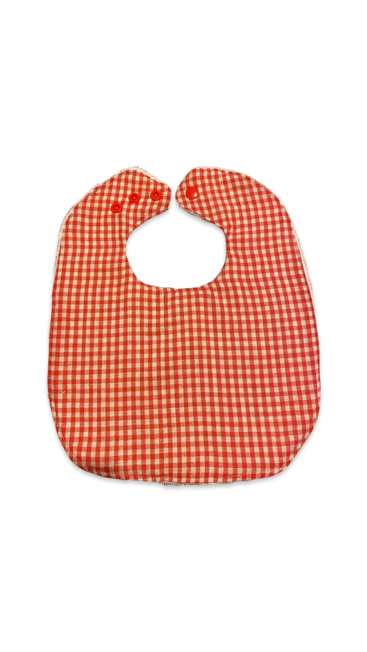 Red gingham feeder bib