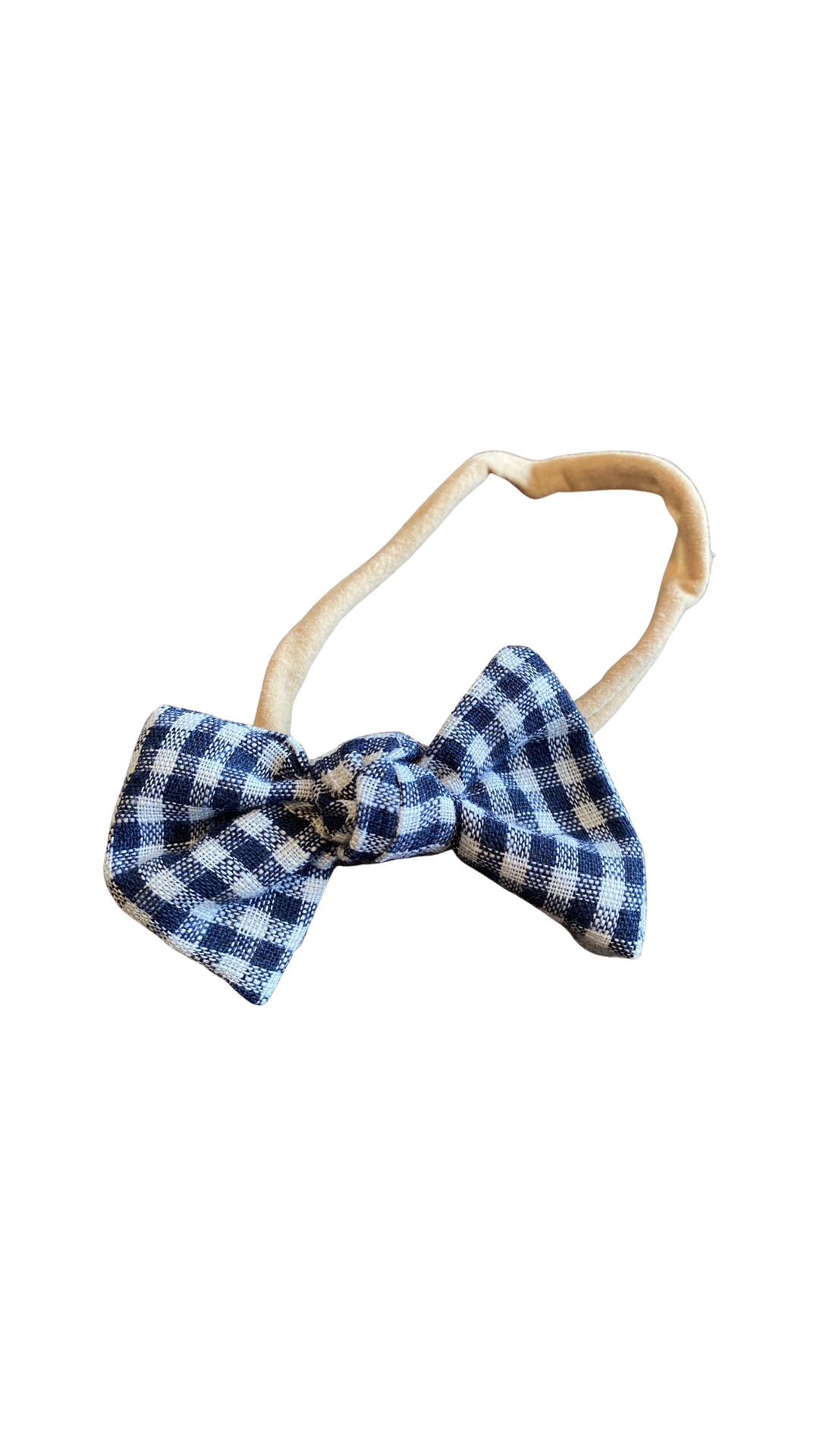 Head Bow - navy gingham