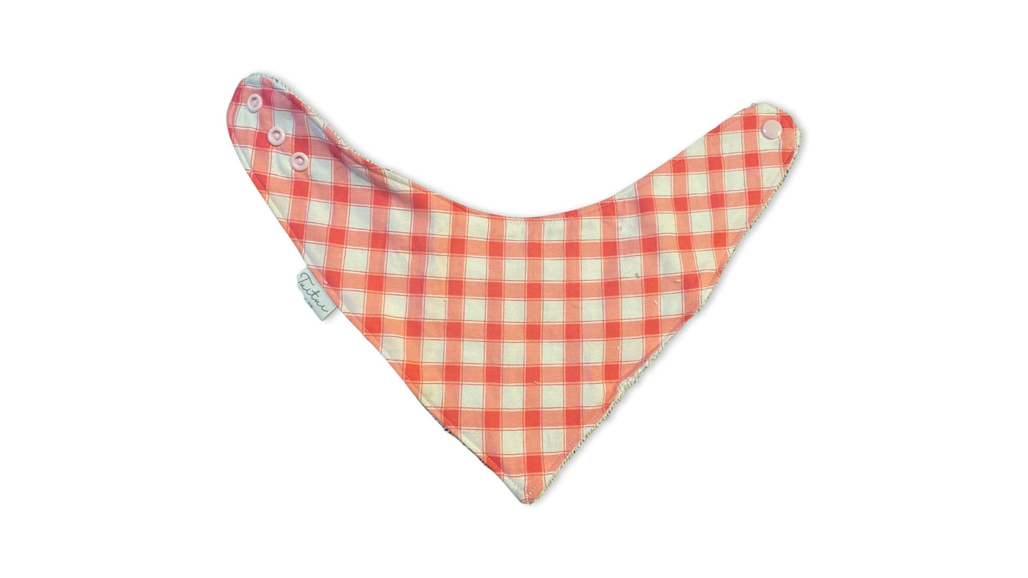 Pink Gingham bandana bib