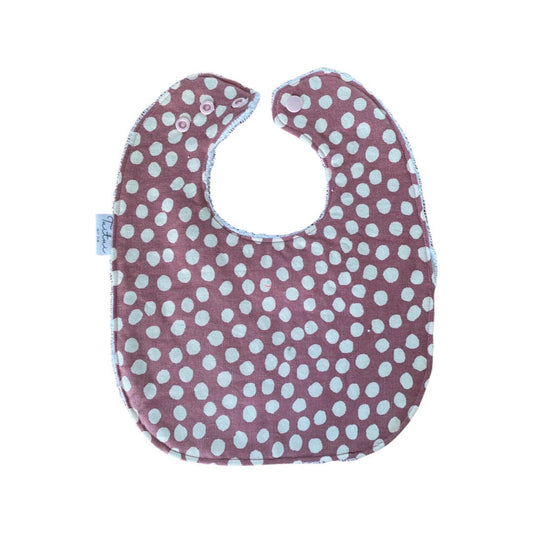 Pink polka dots feeder bib